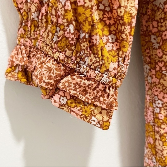 UNIVERSAL THREAD Women’s Orange Floral Long Sleeve Ruffle Midi Dress Size XL - Picture 8 of 11